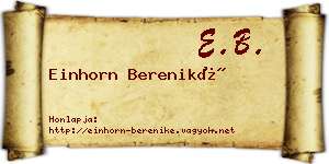 Einhorn Bereniké névjegykártya